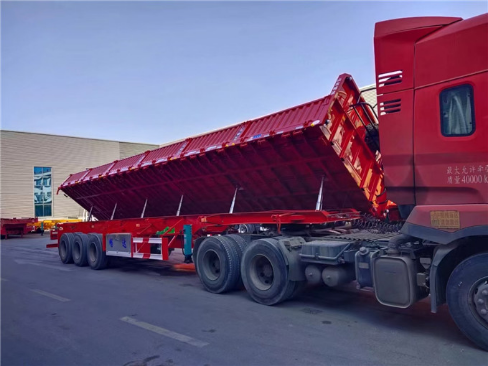 全新侧翻式半挂运输车图片展示
