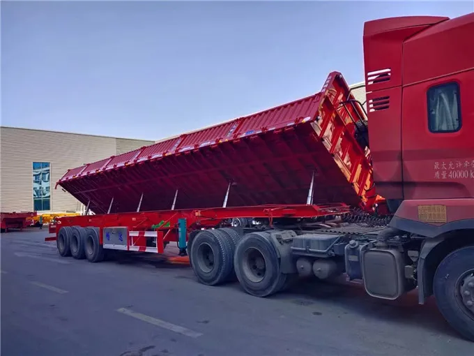 全新侧翻式半挂运输车图片展示